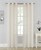 Set of Two 84" Tan Stripe Embroidered Window Panels