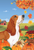 Basset Hound  - Tomoyo Pitcher Autumn Leaves Outdoor Flag