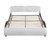 White Tufted Faux Leather Upholstered Queen Bed Frame