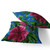 Set of Two Pink Blue And Green Floral Indoor Outdoor Throw Pillow