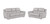 Two Piece Light Gray Leather Five Person Seating Set