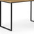 71" Natural and Black Wood and Metal L Shape Writing Desk