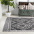 8' X 10' Black And Ivory Moroccan Indoor Outdoor Area Rug