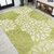 4' X 6' Green And Cream Floral Indoor Outdoor Area Rug