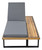 77" Gray Metal Outdoor Chaise Lounge with Gray Cushion