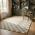 9' X 12' Beige And Brown Checkered Area Rug
