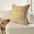 22" Brown And White Geometric Cotton Throw Pillow with Tufts