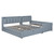 Gray Tufted Upholstered Queen Bed Frame With Trundle And USB And Drawer