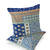 Set of Two Navy Blue And Orange Floral Indoor Outdoor Throw Pillow