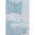 9' X 12' Sky Blue And Ivory Abstract Washable Area Rug With UV Protection