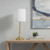 21" Gold Metal Table Lamp With White Drum Shade