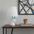 16" White And Blue Novelty Table Lamp With White Drum Shade