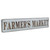 7" X 36" Gray and Brown Farmers Market Galvanized Metal Wall Decor