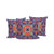 Set of Three Purple And Orange Floral Indoor Outdoor Throw Pillow