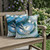 Set of Two White And Blue Bird Indoor Outdoor Throw Pillow