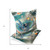 Set of Two Turquoise Blue And Orange Bird Indoor Outdoor Throw Pillow