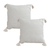 Minimalist Cream Tassel Pillowcase with tassels