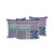 Set of Three Blue And Pink Floral Indoor Outdoor Throw Pillow