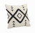 20" Tan And Black Geometric Cotton Throw Pillow