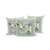 Set of Three Cream Blue And Yellow Peacock Indoor Outdoor Throw Pillow