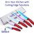 Kitchen Knife Set Kit 5 Professional Grade Iridescent Blade Knives Includes Knife Sharpener & Magnetic Wall Hanger Red Handle with Black Knife Rack