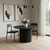 46" Black Wood Pedestal Base Round Top Dining Table