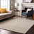 10' X 14' Ivory And Beige Geometric Washable Area Rug With UV Protection
