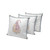Set of Three Orange Red And White Botanical Indoor Outdoor Throw Pillow
