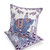 Set of Two Blue And Purple Elephant Indoor Outdoor Throw Pillow