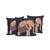 Set of Three Orange And Green Elephant Floral Indoor Outdoor Throw Pillow
