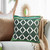 Set of Two 20" Green And Ivory Geometric Cotton Blend Throw Pillows
