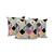 Set of Three Pink And Gold Diamond Indoor Outdoor Throw Pillow