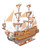 82" Brown Solid Wood Hand Painted Boat