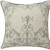 24" Ivory And Green Damask Recycled Poly Linen Throw Pillow Cover