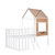 White Four Poster Metal Twin Loft Bed