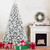 7' White Full Flocked Fir Christmas Tree With Decorations