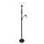 72" Bronze Metal Floor Lamp With White Glass Bowl Shade