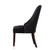 Set of Two Tufted Black and Espresso Upholstered Velvet Dining Side Chairs