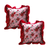 Rose Garden Pillow Covers with Burgundy Ruffle Floral Decorative Cushion Cases for Sofa, BedHome Dcor