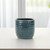 Teal Blue Ceramic 17 Ounce Dotted Round Distressed Pot Planter