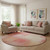 8' Blush Ivory And Copper Abstract Washable Round Rug With UV Protection