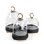Set of Three Black And Gold Glass No no No no No Decorative Bowl