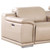 175" Beige Leather Reclining Stainless Steel USB Sofa