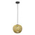 Natural And Black Sphere Hemp Ceiling Light With Natural Shades