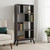 65" Gray Wood Four Tier Etagere Bookcase