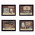 Homeroots Home Decor Set of Four Bathroom Black Framed Print Wall Art, Black, Set of Four