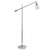 56" Silver Metal Swing Arm Floor Lamp With Clear Glass Cylinder Shade
