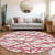8' Blush And Ivory Abstract Washable Round Rug With UV Protection