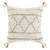 20" Ivory And Beige Geometric Cotton Blend Throw Pillow with Tassels