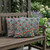 Set of Three Gray Red Blue And Yellow Peacock Floral Indoor Outdoor Throw Pillow